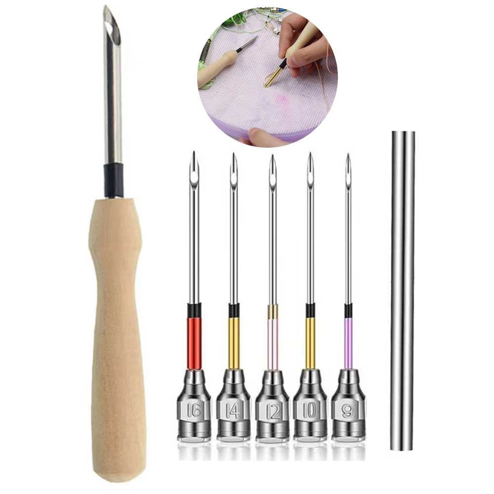 Punch Needle Handle - 1 مجموعة لكمة إبرة مجموعة أدوات