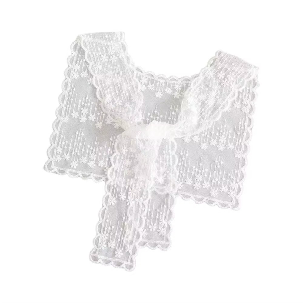 Embroidery Shawl - شال أنيق من الدانتيل المفرغ مع