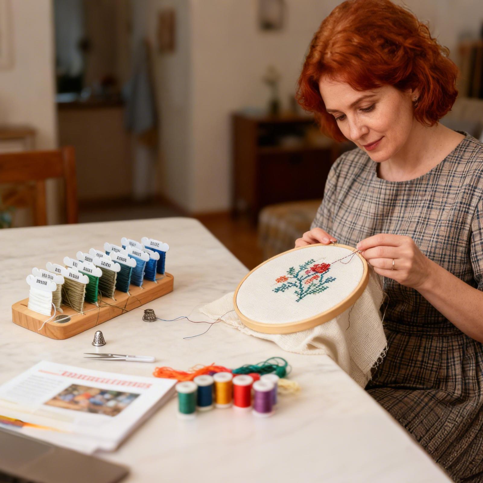 Embroidery Floss - منظم خيط التطريز 15 فتحة حامل