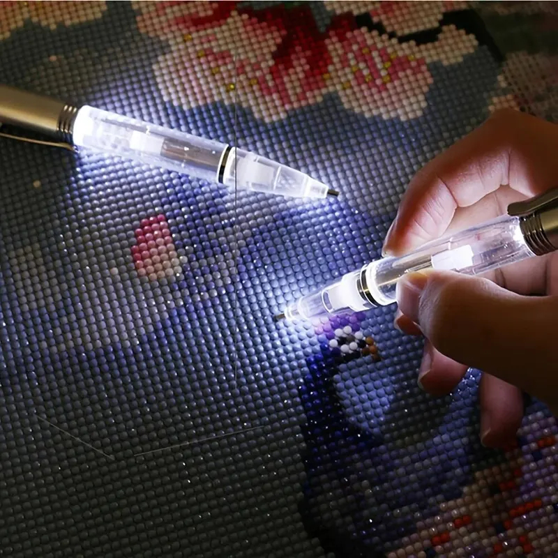 Embroidery Computer - قلم رسم بالألماس مع إضاءة LED،