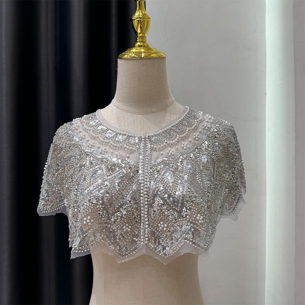 Embroidery Shawl - شال كتف نسائي قصير مطرز بالترتر