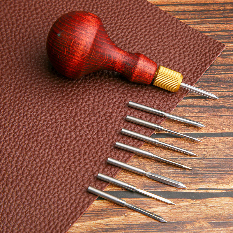 Punch Needle Handle - 1 مجموعة DIY الجلود لكمة الخرامه