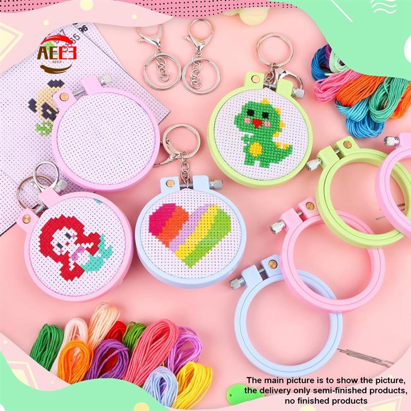 Embroidery For Beginners - AEE3-6Pcs مختوم عبر عدة خياطة للأطفال