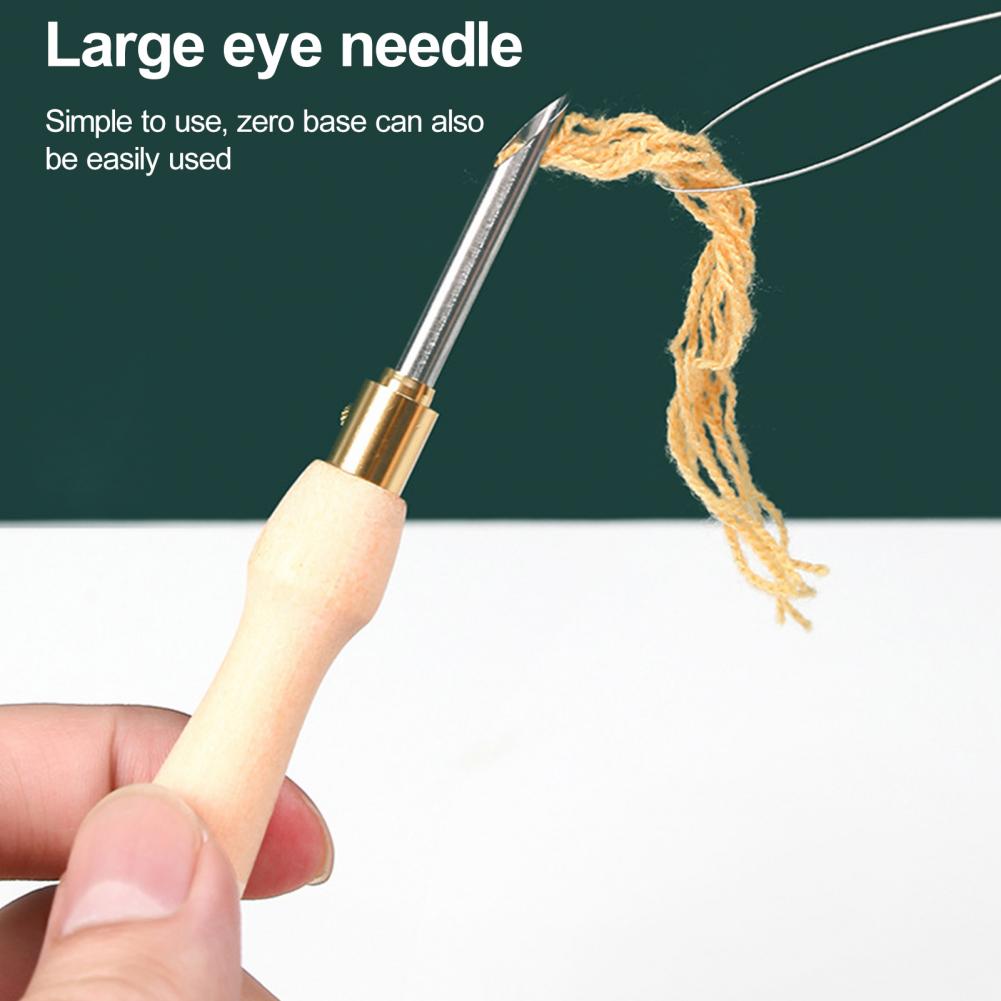 Punch Needle Handle - إبرة التطريز مقبض خشبي إبرة حياكة