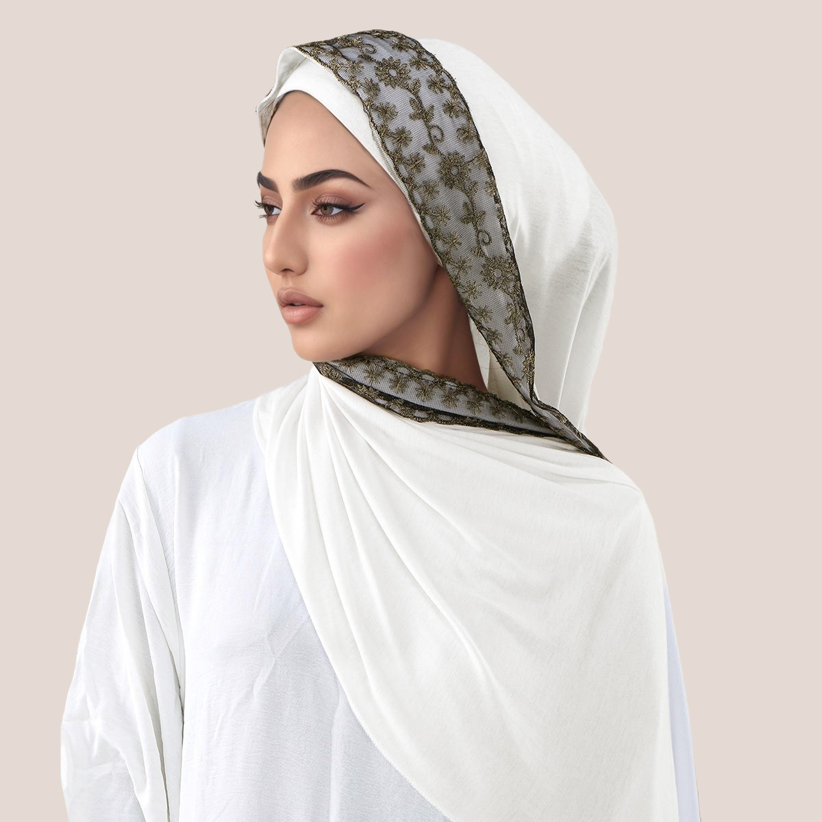 الدانتيل والتطريز القطن جيرسي  - مراجعة Embroidery Shawl وسعره