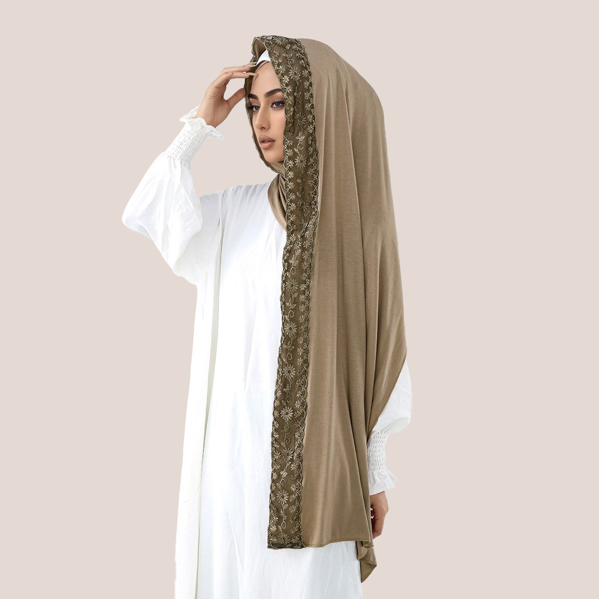 الدانتيل والتطريز القطن جيرسي  - مراجعة Embroidery Shawl وسعره