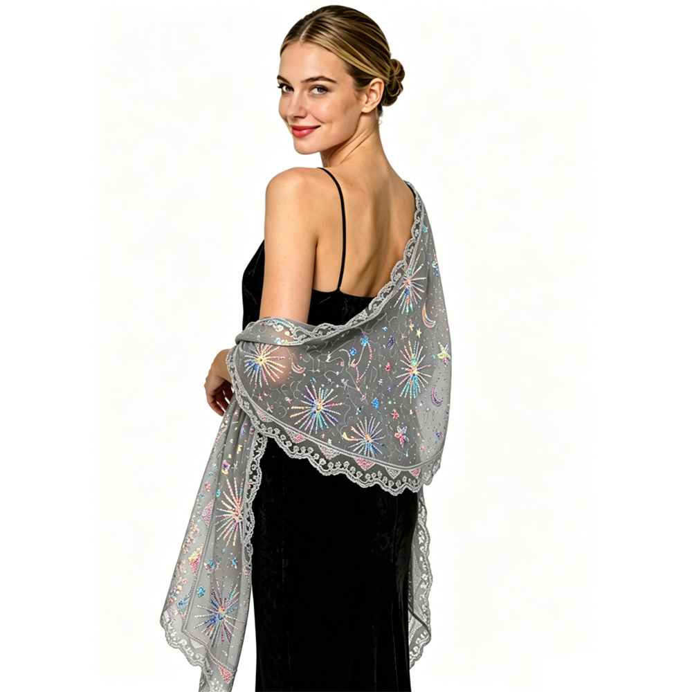 شالات ولفافات نسائية بتصميم عش - مراجعة Embroidery Shawl وسعره