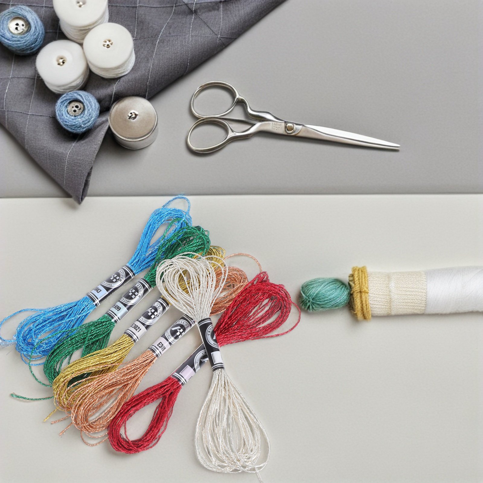 6 قطع من خيوط التطريز المعدنية - مراجعة Embroidery Floss وسعره