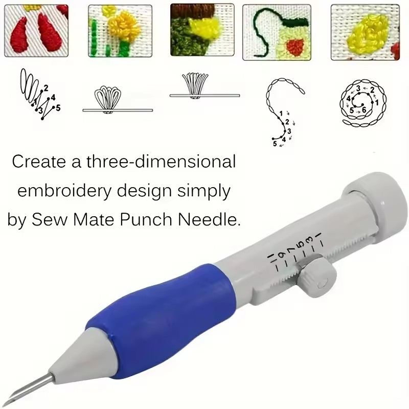 طقم تطريز بالإبرة المثقوبة بـ  - مراجعة Punch Needle Handle وسعره